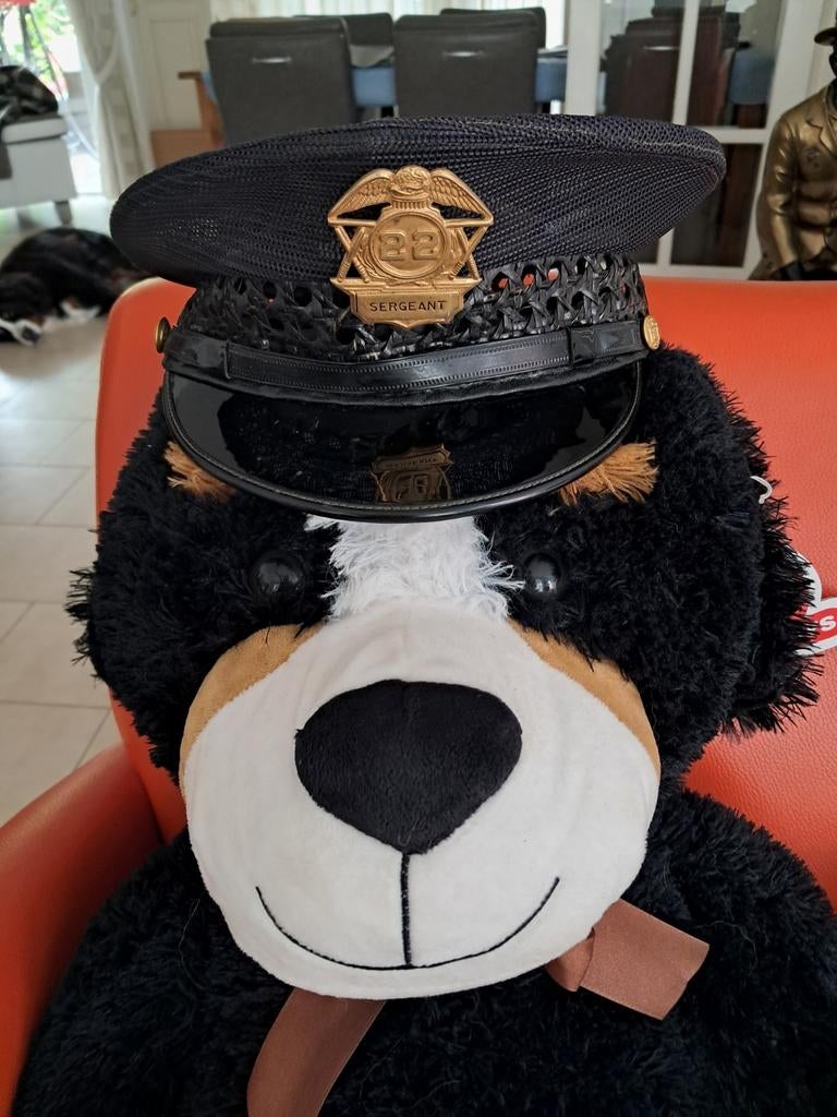 New York Sergant 22 platte pet Sloan's no 500 union made, Verzamelen, Militaria | Algemeen, Eu, Overige soorten, Ophalen of Verzenden