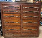 Antiek industriele ladekast / werkbank uit oude werkplaats, Ophalen