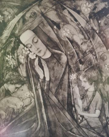 Litho jan Toorop 1858-1928 narciscus poeticus  beschikbaar voor biedingen