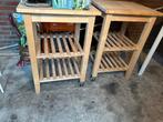 Houten ikea Bijzettafels mer willetjes aan een kant, Ophalen, Tafelpoot, Gebruikt, Vierkant