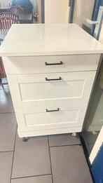 Witte ladekast, Ophalen, 50 tot 100 cm, Zo goed als nieuw, 3 of 4 laden