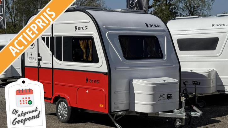AC CARAVANS ARES 310 -ROOD -NIEUW -4 PERSOONS -710KG -ALKO, Caravans en Kamperen, Caravans, Bedrijf, tot en met 4, 500 - 750 kg
