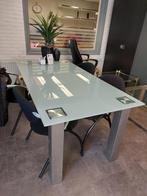 Eettafel melkglas, Huis en Inrichting, Tafels | Eettafels, Ophalen, Gebruikt, 50 tot 100 cm, Glas