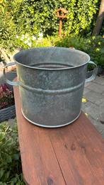 Zinken emmer – Ø 29 cm, H 26 cm – 100% waterdicht, Minder dan 30 cm, Rond, Ophalen of Verzenden, Zo goed als nieuw