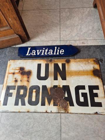 Emaille reclamebord 87×48 kaasreclame vintage brocante  beschikbaar voor biedingen