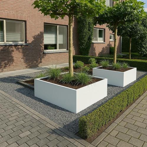 Plantenbakken, Tuin en Terras, Bloembakken en Plantenbakken, Nieuw, Metaal, Tuin, Minder dan 60 cm, Vierkant, Ophalen of Verzenden