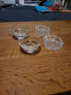4 glazen waxinelichthouders, Antiek en Kunst, Antiek | Glas en Kristal, Ophalen of Verzenden