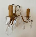 Set antieke Franse wandlampen met kristalglazen pegels, Antiek en Kunst, Ophalen of Verzenden