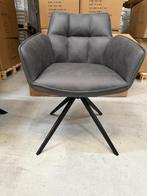 Leon Eetkamerstoel – Antraciet – Microfiber €70p/st., Huis en Inrichting, Stoelen, Ophalen, Nieuw, Micro-Fiber stoelen, Grijs
