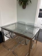 Ikea eettafel set, Huis en Inrichting, Tafels | Eettafels, Ophalen, Gebruikt, 50 tot 100 cm, Glas