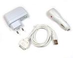 Oplaadset 4in1 Apple iPhone 3G/3GS/iPhone 4/4S/iPod wit, Verzenden, Nieuw