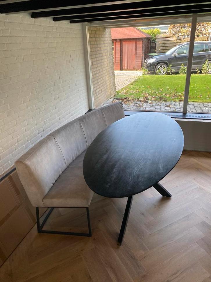 Eetkamertafel met bankje en stoelen, Huis en Inrichting, Tafels | Eettafels, Zo goed als nieuw, 100 tot 150 cm, 200 cm of meer