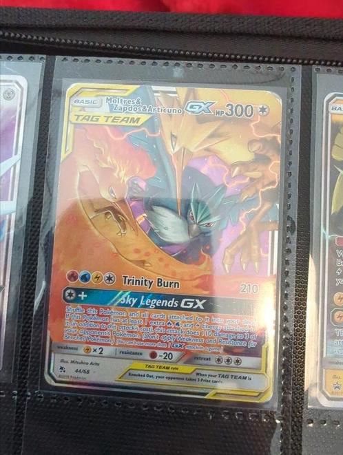 Moltres & Zapdos & Articuno GX tag team, Hobby en Vrije tijd, Verzamelkaartspellen | Pokémon, Zo goed als nieuw, Losse kaart, Ophalen of Verzenden