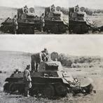 1x wo2duitse foto Russische panzertank front duitse soldaten, Ophalen of Verzenden, Landmacht, Duitsland, Foto of Poster