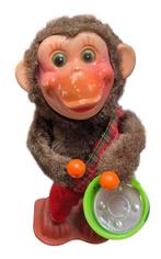 Vintage Opwindbaar Aapje met Tamboerijn, Ophalen of Verzenden, Gebruikt, Jongen of Meisje