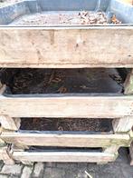 4 kweektafels geïmpregneerd hout met plastic bak, Tuin en Terras, Ophalen, Gebruikt, Minder dan 30 cm, 100 cm of meer