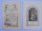 Twee oude Katholieke prentjes (1866) Eerste opgedragen mis, Ophalen of Verzenden, Bidprentje