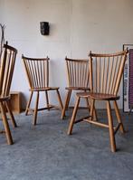 Vintage stoel de Ster Geldemalsen brutalisme spindle chair, Ophalen, Bruin, Vier, Hout