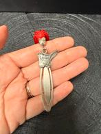 Zilveren boekenlegger met veer en rode pluim, Verzenden, Zo goed als nieuw, Overige onderwerpen