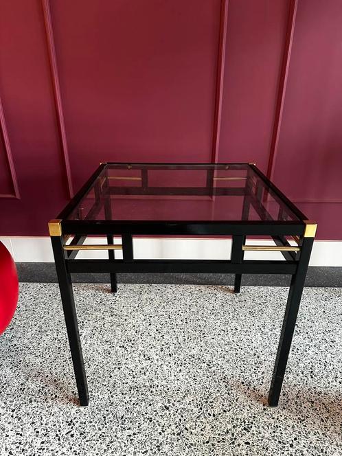 Vintage bijzettafeltje Hollywood Regency stijl, Huis en Inrichting, Tafels | Sidetables, Gebruikt, 25 tot 50 cm, 50 tot 100 cm