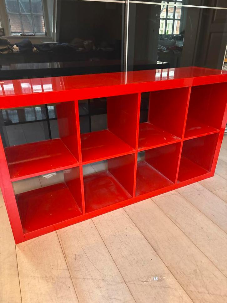 Rode Kastenwand met 8 Vakken, Huis en Inrichting, Kasten | Wandmeubels, Gebruikt, Minder dan 100 cm, 150 tot 200 cm, 25 tot 50 cm