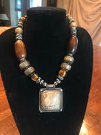 Vintage Ketting met Hanger, Ophalen, Gebruikt, Bruin, Overige materialen