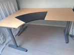 Stevig hoekbureau met verlengstuk, Huis en Inrichting, Bureaus, Ophalen, In hoogte verstelbaar, Gebruikt