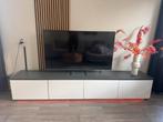 Moderne TV kast met opbergruimte en led strip, Ophalen, Kunststof, 150 tot 200 cm, Zo goed als nieuw