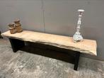 Wandtafel tv meubel bankje boomstam massief, Ophalen, Info@emzetantiek.nl, Zo goed als nieuw, Manuel