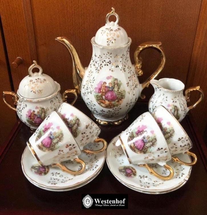 Vintage mokka servies - theeservies set, Antiek en Kunst, Antiek | Servies compleet, Ophalen of Verzenden