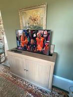 TV-kast met lift en Samsung TV, Ophalen, Gebruikt, 100 tot 150 cm, Eikenhout