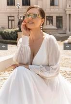 Stijlvolle lange mouwen trouwjurk UITVERKOOP!, Kleding | Dames, Ophalen, Zo goed als nieuw, Wit, Trouwjurk