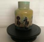Vaas met Afrikaanse kinderen - handgeschilderd, Overige kleuren, Ophalen of Verzenden, Minder dan 50 cm, Glas