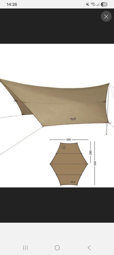 Tarp XL Jack Wolfskin, Tuin en Terras, Schaduwdoeken, Zo goed als nieuw, Ophalen