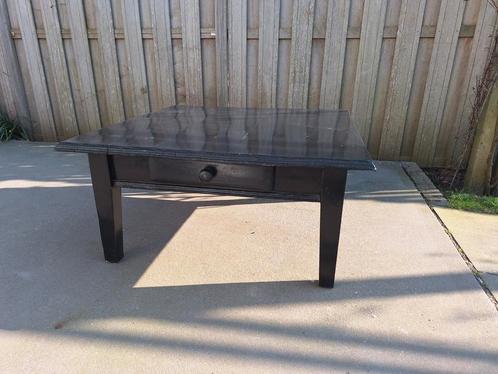 GRATIS Zwart geschilderde grenen houten salontafel, Huis en Inrichting, Tafels | Salontafels, Gebruikt, Minder dan 50 cm, 50 tot 100 cm