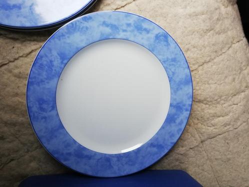 4 XL borden onderborden pizzaborden blauwe rand 31cm NIEUW, Huis en Inrichting, Keuken | Servies, Nieuw, Bord(en), Overige stijlen