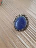 Tibetaans zilveren ring met grote Lapis lazuli steen. Mt 19, Sieraden, Tassen en Uiterlijk, Antieke sieraden, Ophalen of Verzenden