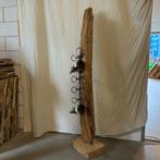 Wijnrek – teak / metaal – voor 6 flessen – TTM Wonen, TTM Wonen, Meubels – (Perzische) Tapijten en Woonaccessoires, 5 tot 15 flessen