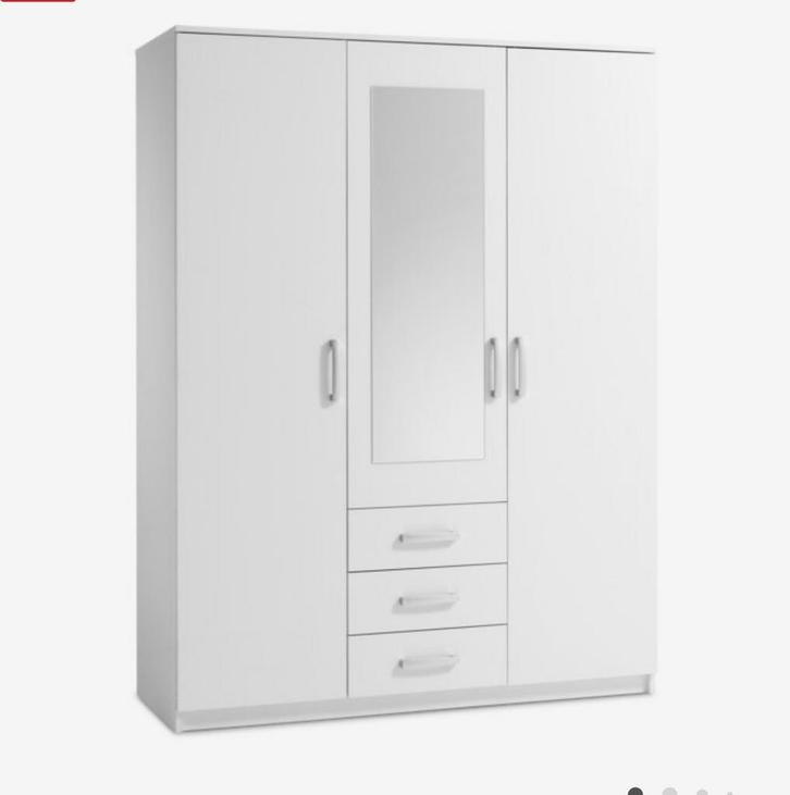 Witte Kledingkast met Spiegel en Lades, Huis en Inrichting, Kasten | Kledingkasten, Zo goed als nieuw, 150 tot 200 cm, 50 tot 75 cm