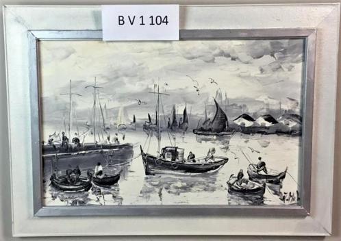 Origineel olieverfschilderij Hilário Roberto - Vissersboten, Antiek en Kunst, Kunst | Schilderijen | Klassiek, Ophalen