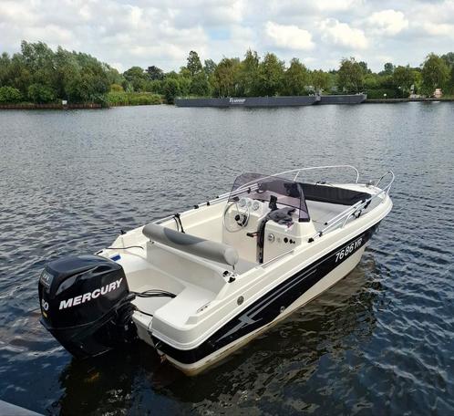 Consoleboot Prins 450 open. 50 PK Mercury. Incl. Trailer, Watersport en Boten, Vis- en Consoleboten, Zo goed als nieuw, 30 tot 50 pk