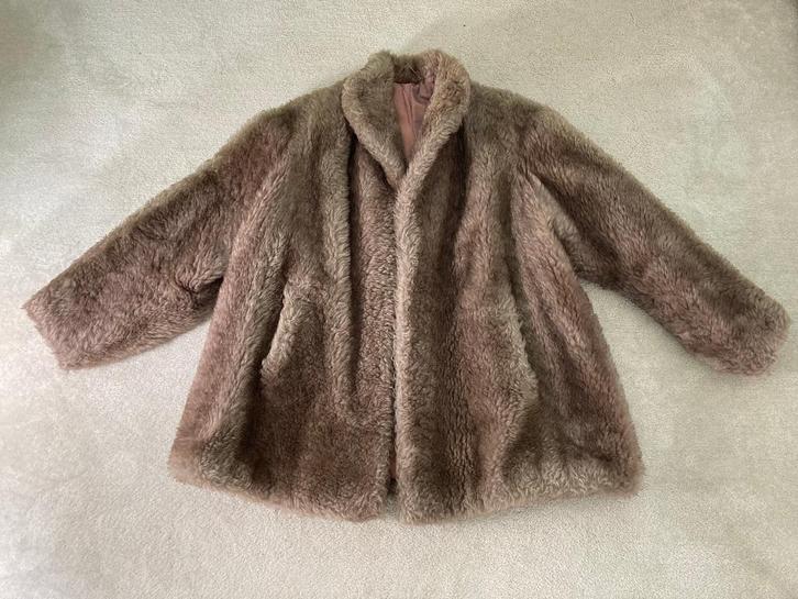 vintage winterjas, Kleding | Dames, Jassen | Winter, Gedragen, Maat 42/44 (L), Bruin, Ophalen of Verzenden