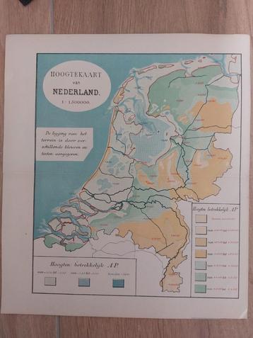 37 / Nederland    Hoogtekaart      Litho 1885 beschikbaar voor biedingen