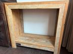 Stoere sidetable van steigerhout!, Ophalen, Gebruikt, Vrijstaande haard, Elektrische haard