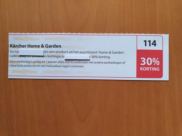 Kärcher Home & Garden 30% kortingscode, Tickets en Kaartjes, Kortingen en Cadeaubonnen, Drie personen of meer, Warenhuis- of Winkelbon