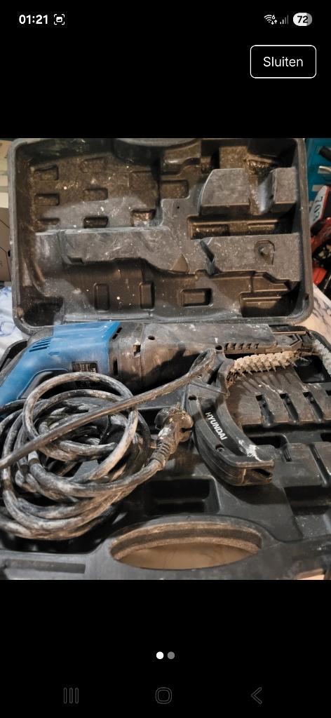 Bandschroefmachine Hyundai, Doe-het-zelf en Verbouw, Gereedschap | Boormachines, Gebruikt, Overige typen, 600 watt of meer, Ophalen of Verzenden