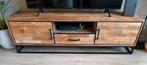 Houten TV meubel met metalen frame (Teak), Ophalen, 150 tot 200 cm, Zo goed als nieuw, Industrieel