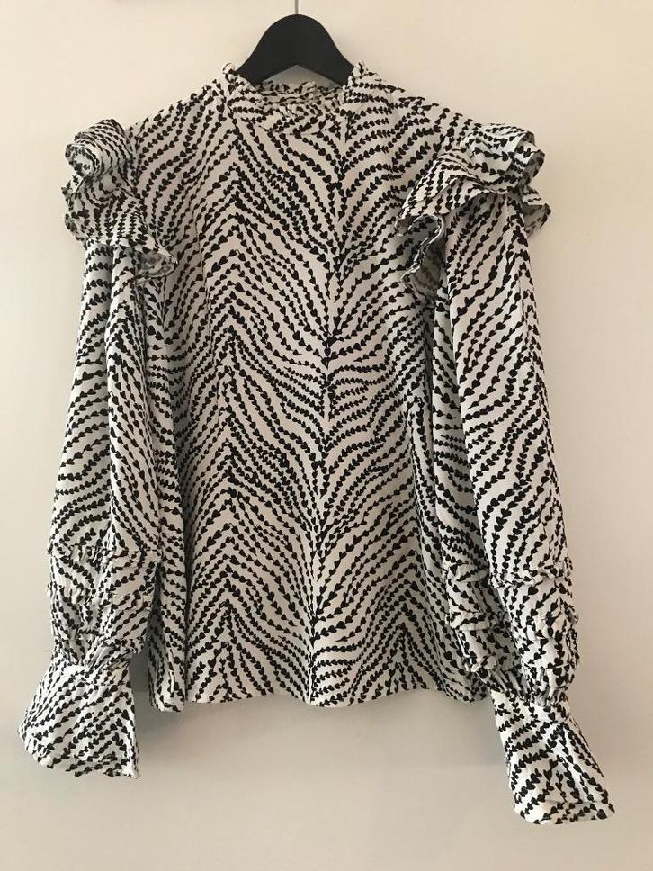 Hartjes blouse Fabiënne Chapot (38), Kleding | Dames, Blouses en Tunieken, Zo goed als nieuw, Maat 38/40 (M), Wit, Ophalen of Verzenden