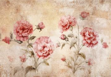 Vintage bloemen behang Roze Rozen, Fotobehang4ou beschikbaar voor biedingen