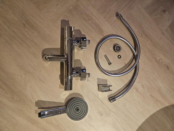 Hansgrohe Ecostat Pulsify Badmengkraan set, Doe-het-zelf en Verbouw, Sanitair, Zo goed als nieuw, Bad, Chroom, Ophalen of Verzenden